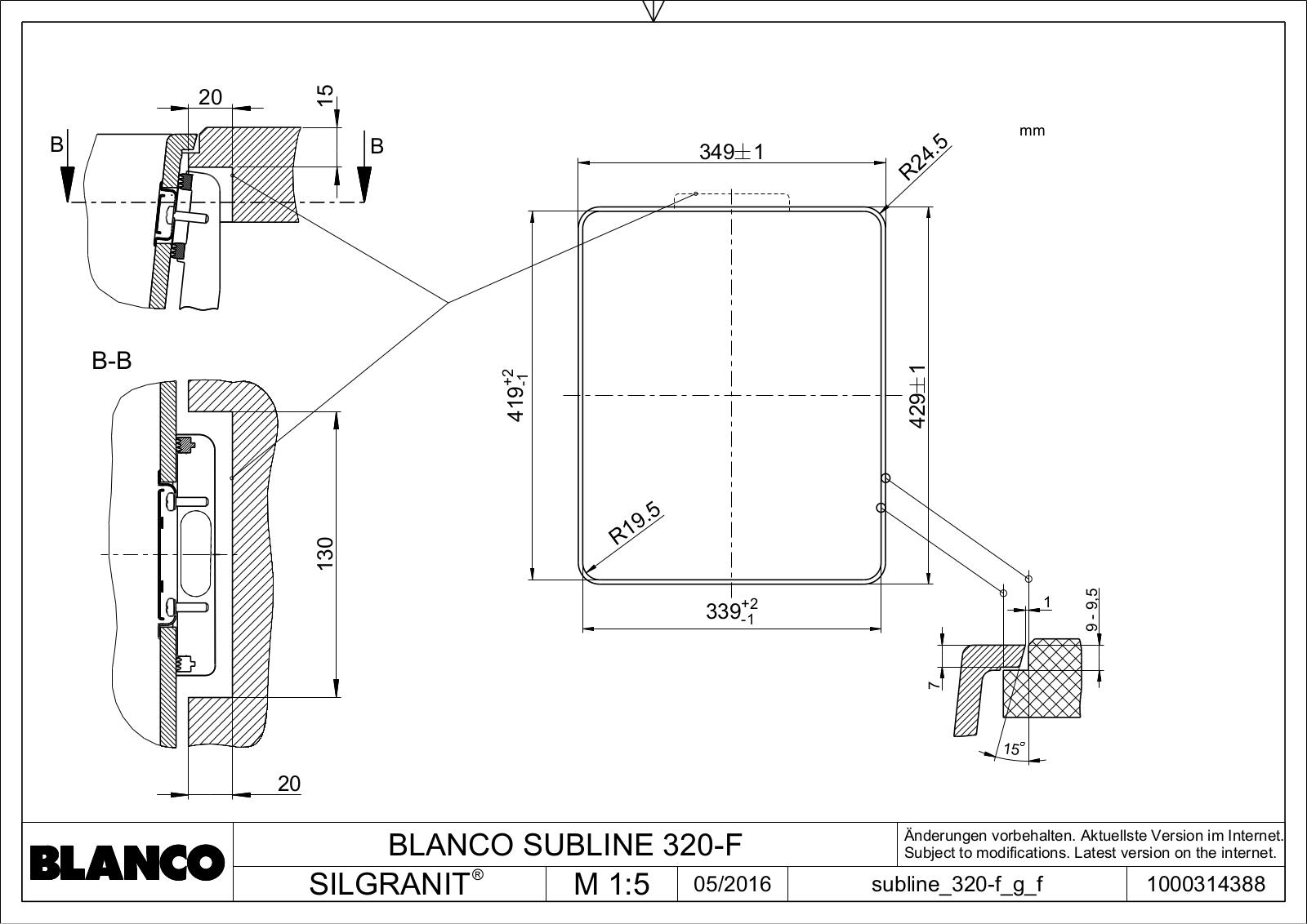 Blanco Subline 320-F Service Manual