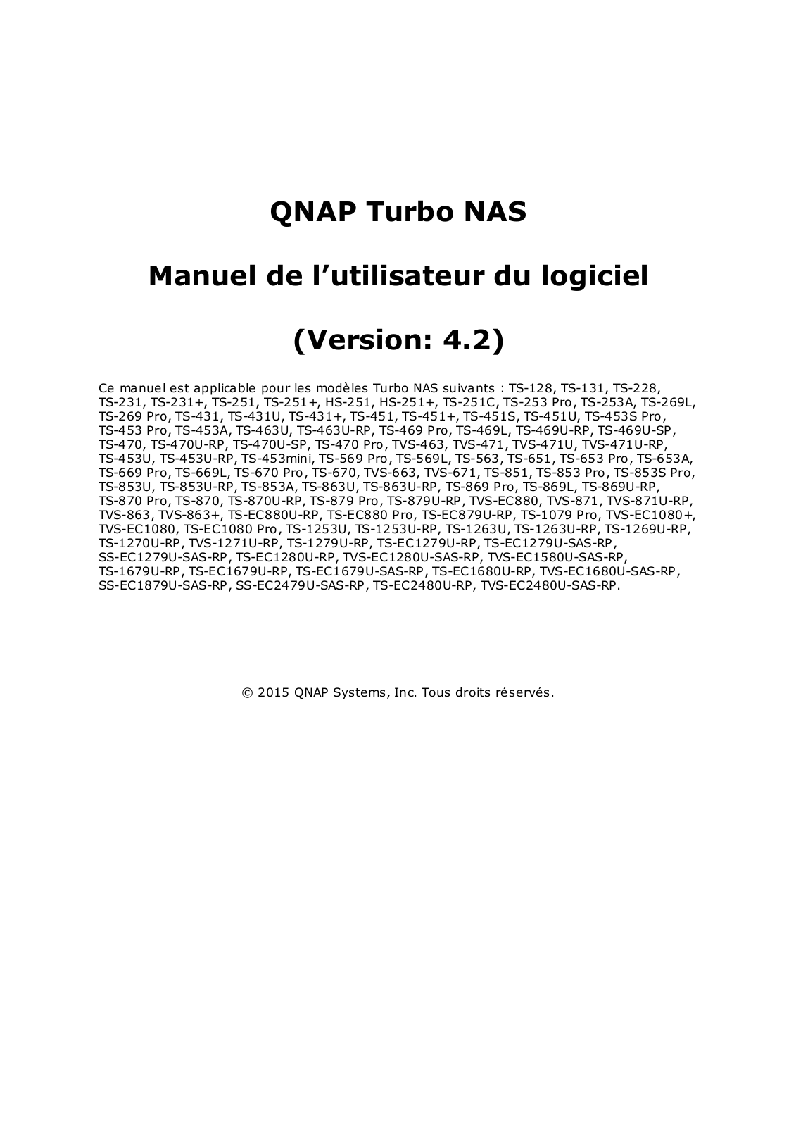 QNAP TS-128, TS-131, TS-228, TS-231, TS-251 Software User Manual (Version: 4.2)