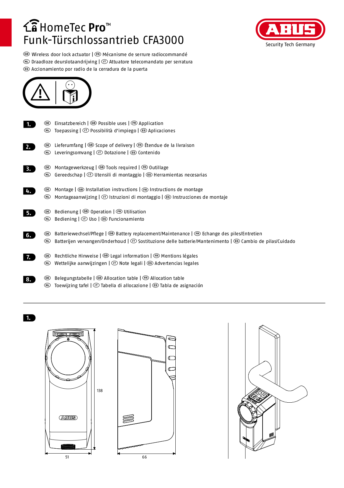 ABUS CFA3000 operation manual