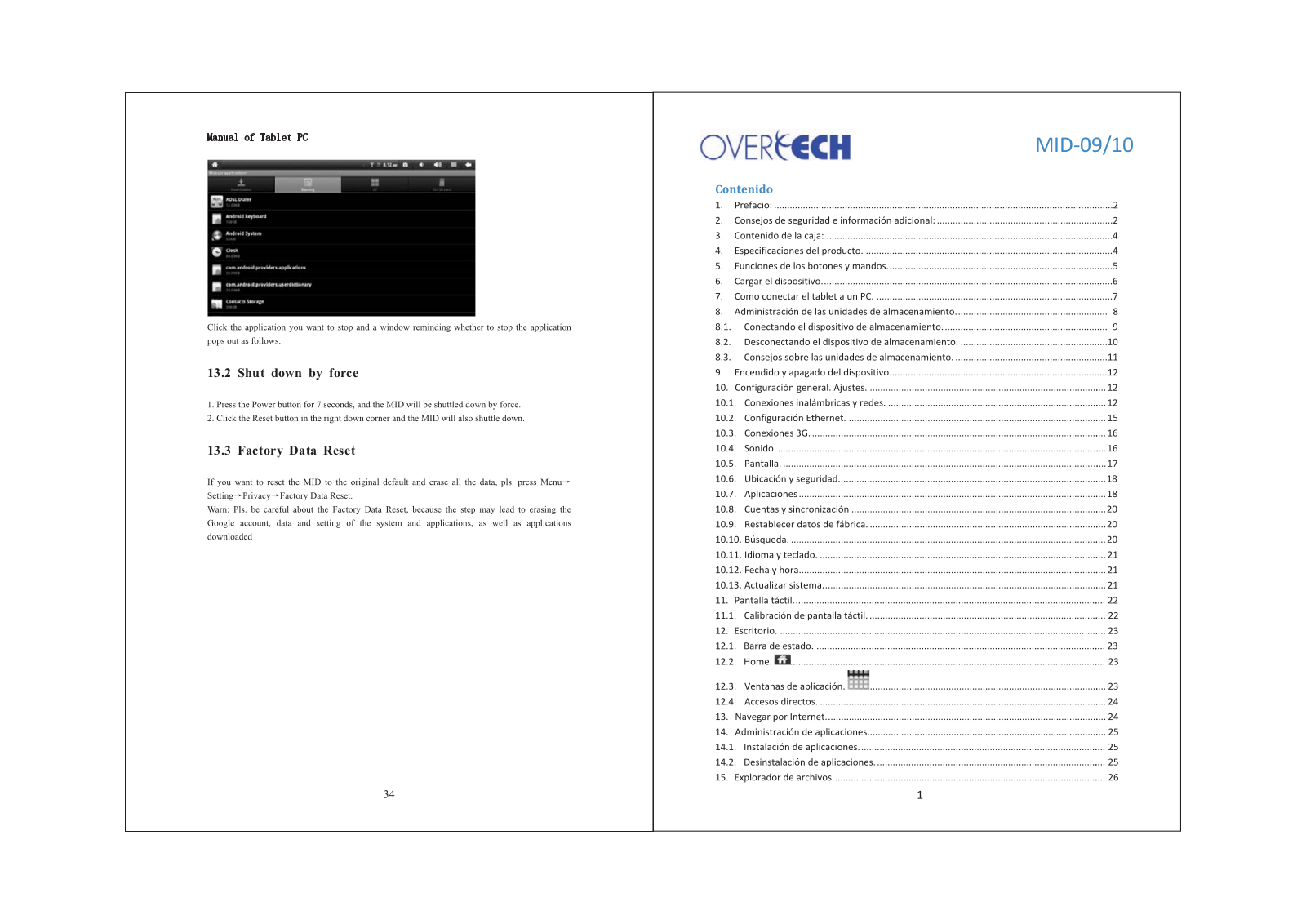 Overtech MID-09 Instruction Manual