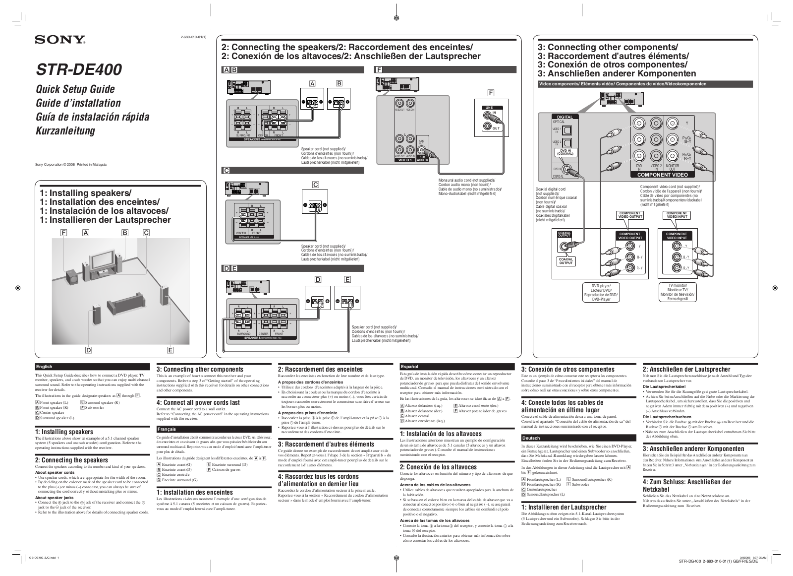 SONY STR-DE400 User Manual