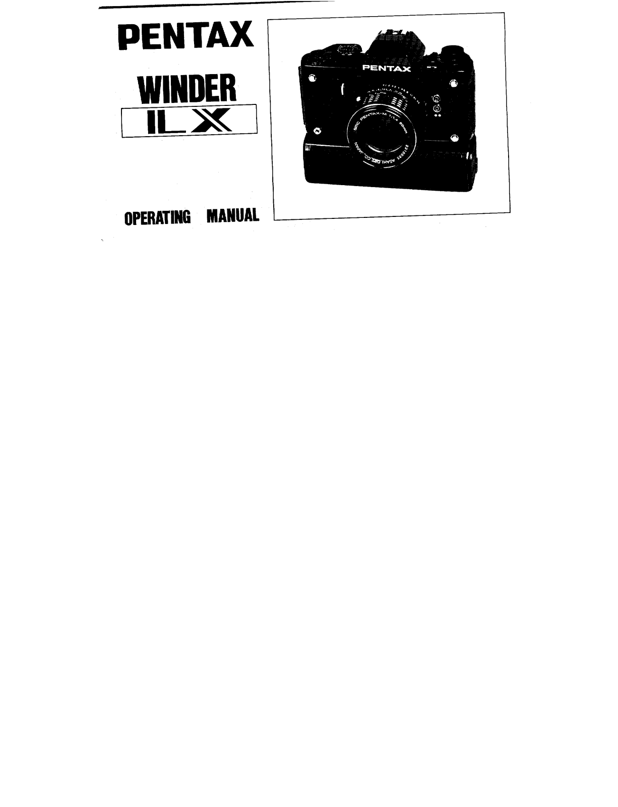 Pentax WINDER LX Operating  Manual