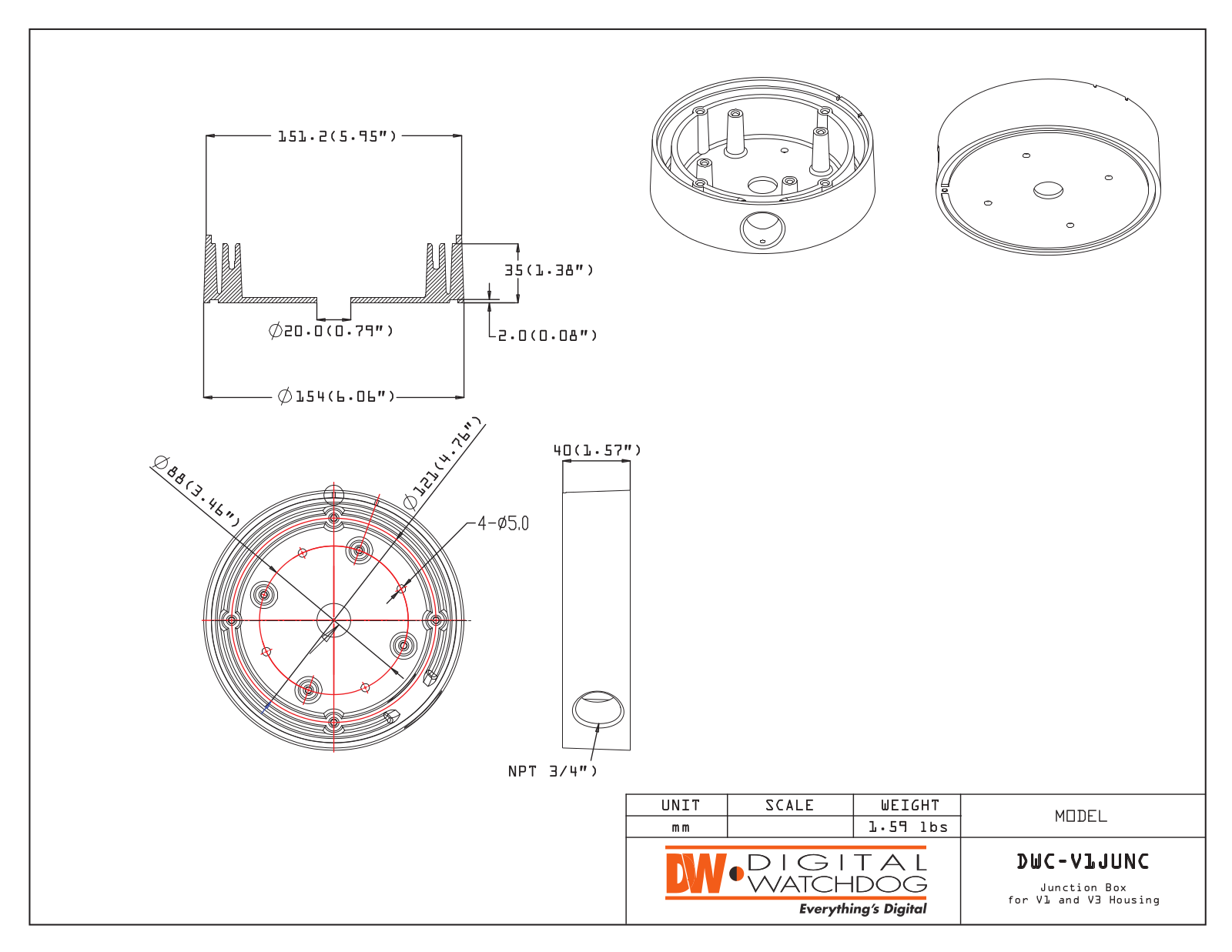 Digital Watchdog DWC-V1JUNC Specsheet