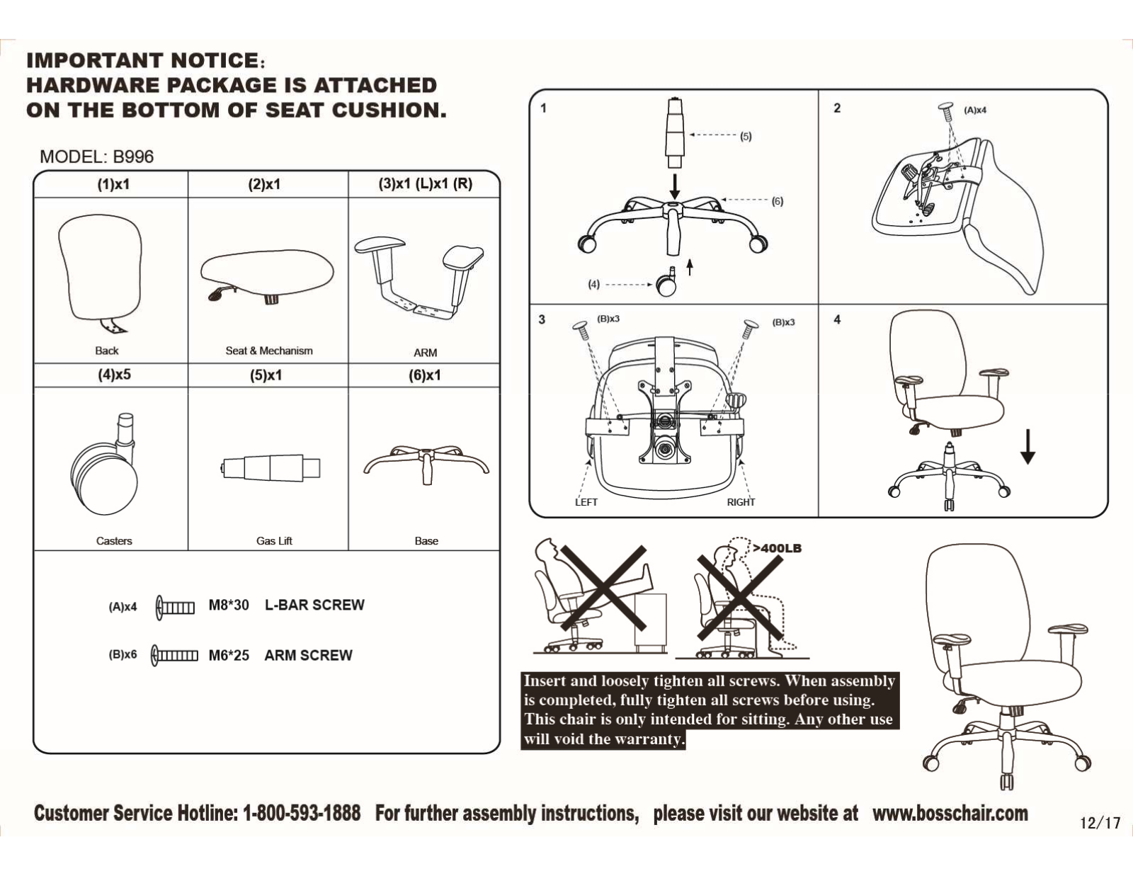 Boss B996 Assembly Guide