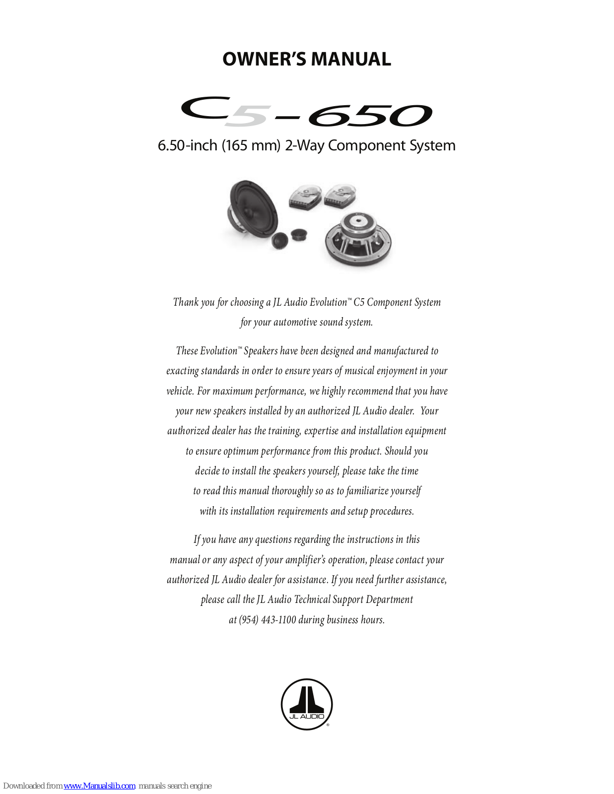 JL Audio Evolution C5-650 Owner's Manual