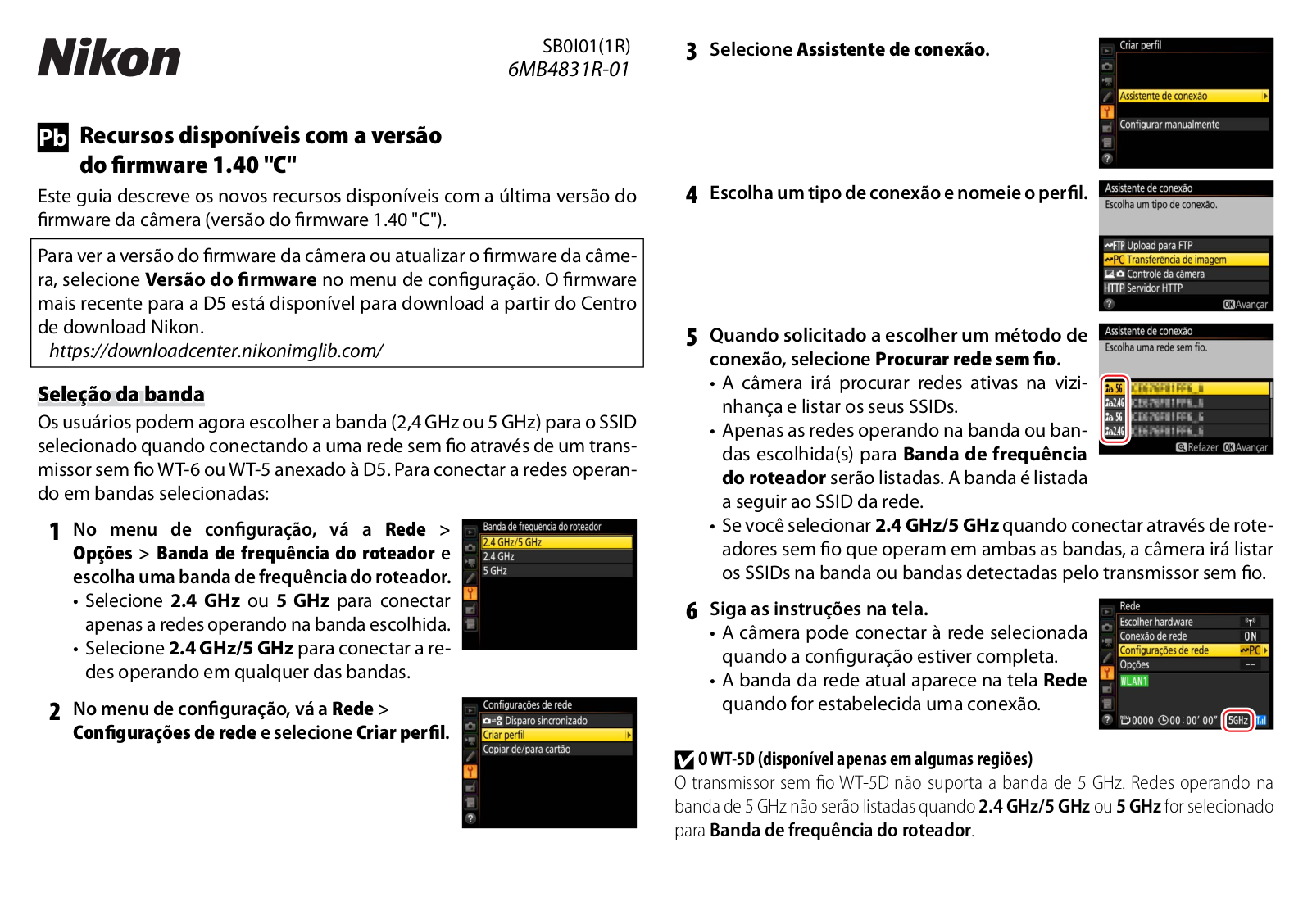 Nikon D5 Firmware Upgrade Supplementary Manual (Firmware Version 1.40)