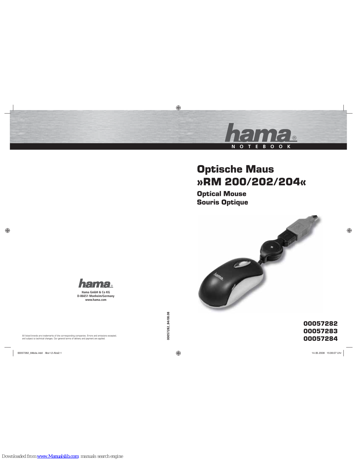 Hama 00057282, 00057283, 00057284 Operating Instruction - ManualMachine.com