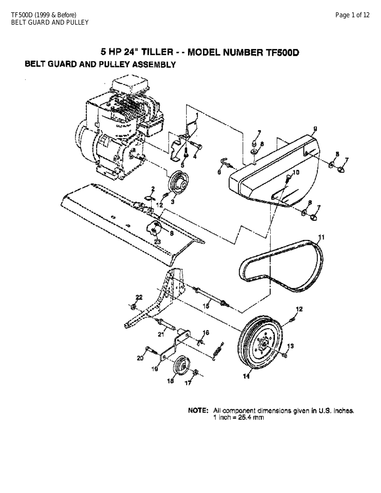 AYP TF500D Parts List