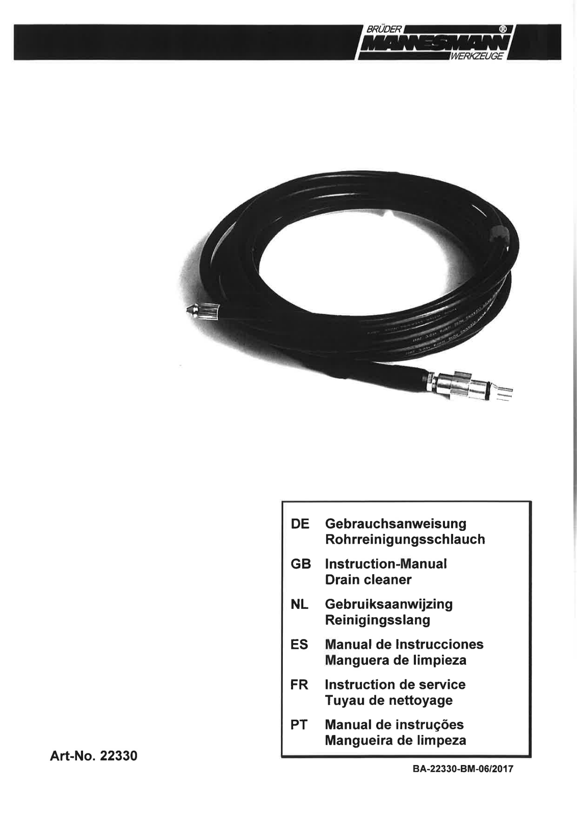 Brüder Mannesmann 22330 Instruction Manual - ManualMachine.com