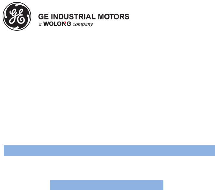 GE Industrial Motors M9595 Product Information Packet