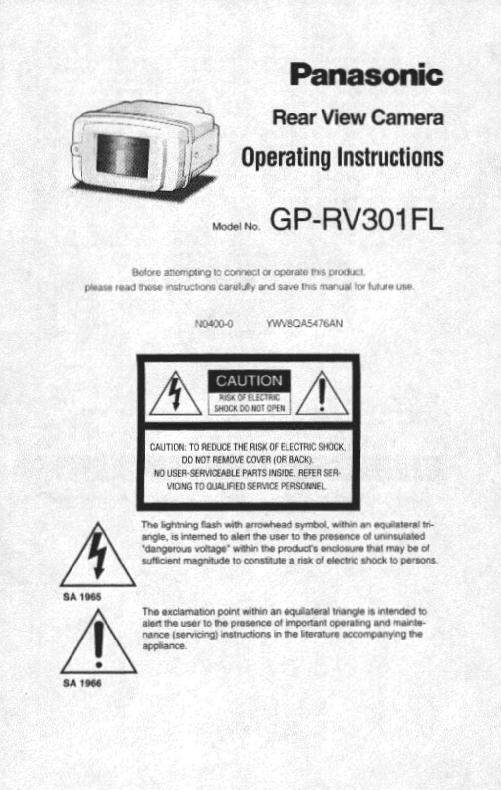 Panasonic GP-RV301FL User Manual