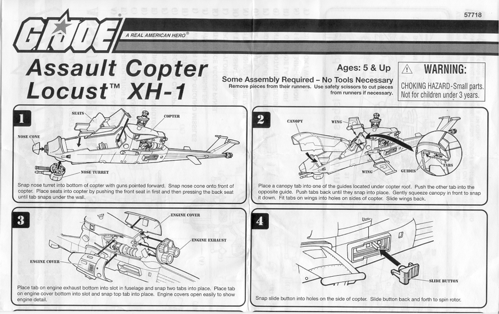 HASBRO GI Joe Assault Copter Locust XH-1 User Manual