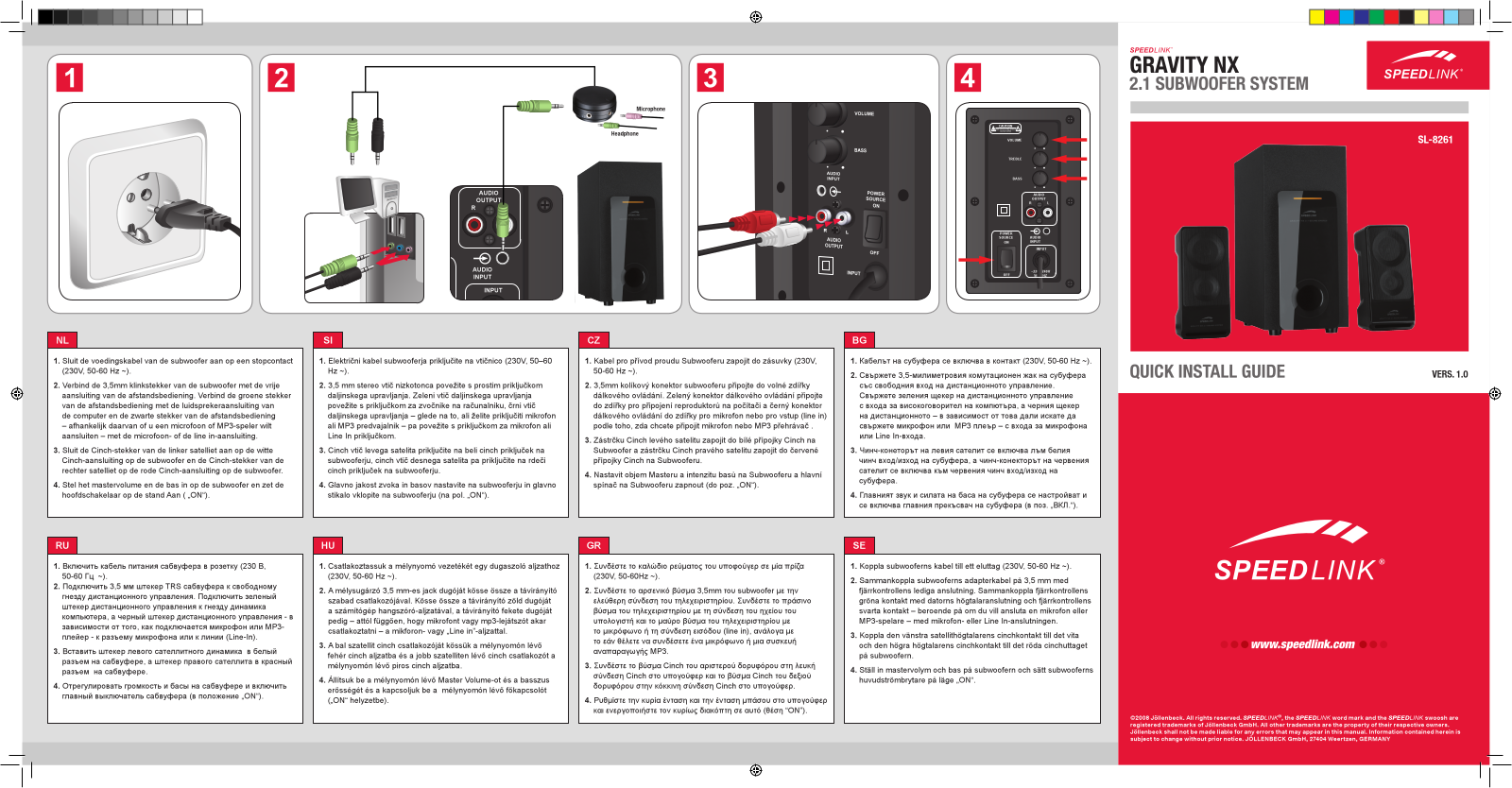 SpeedLink SL-8261, GRAVITY NX quick install guide