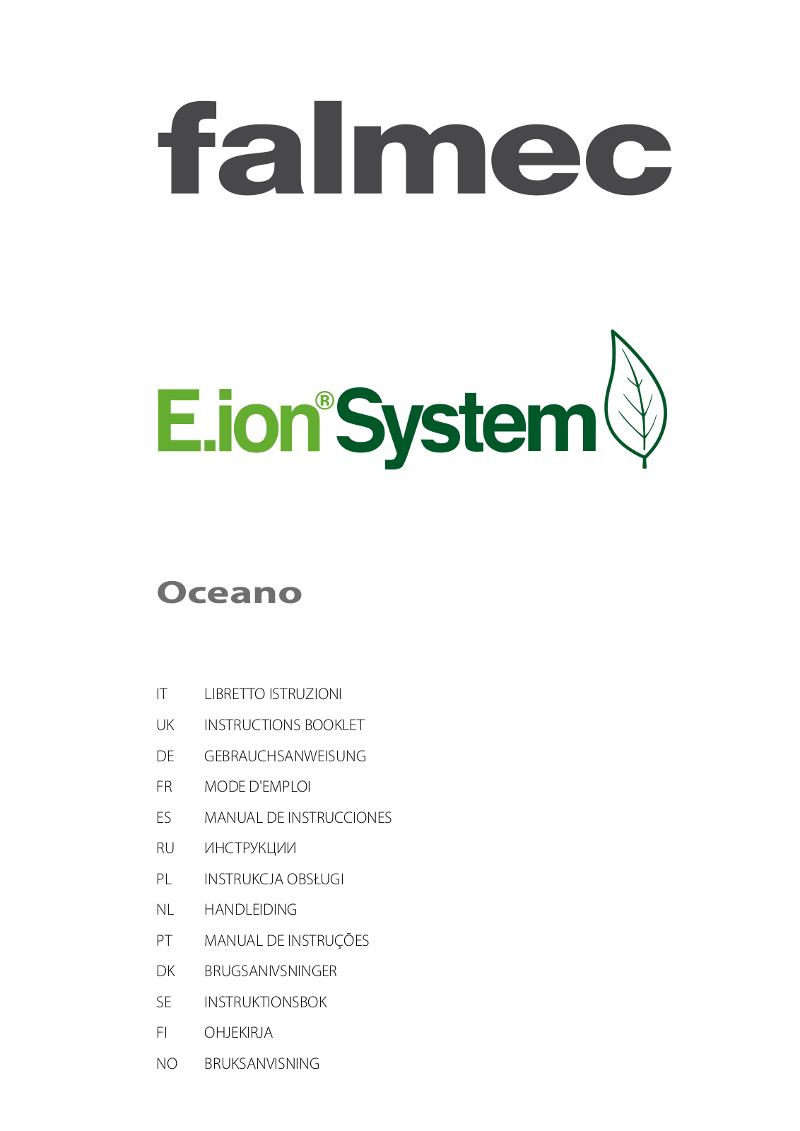 Falmec OCEANO E-ION IS.180, OCEANO E-ION IS.180 Inox User Manual