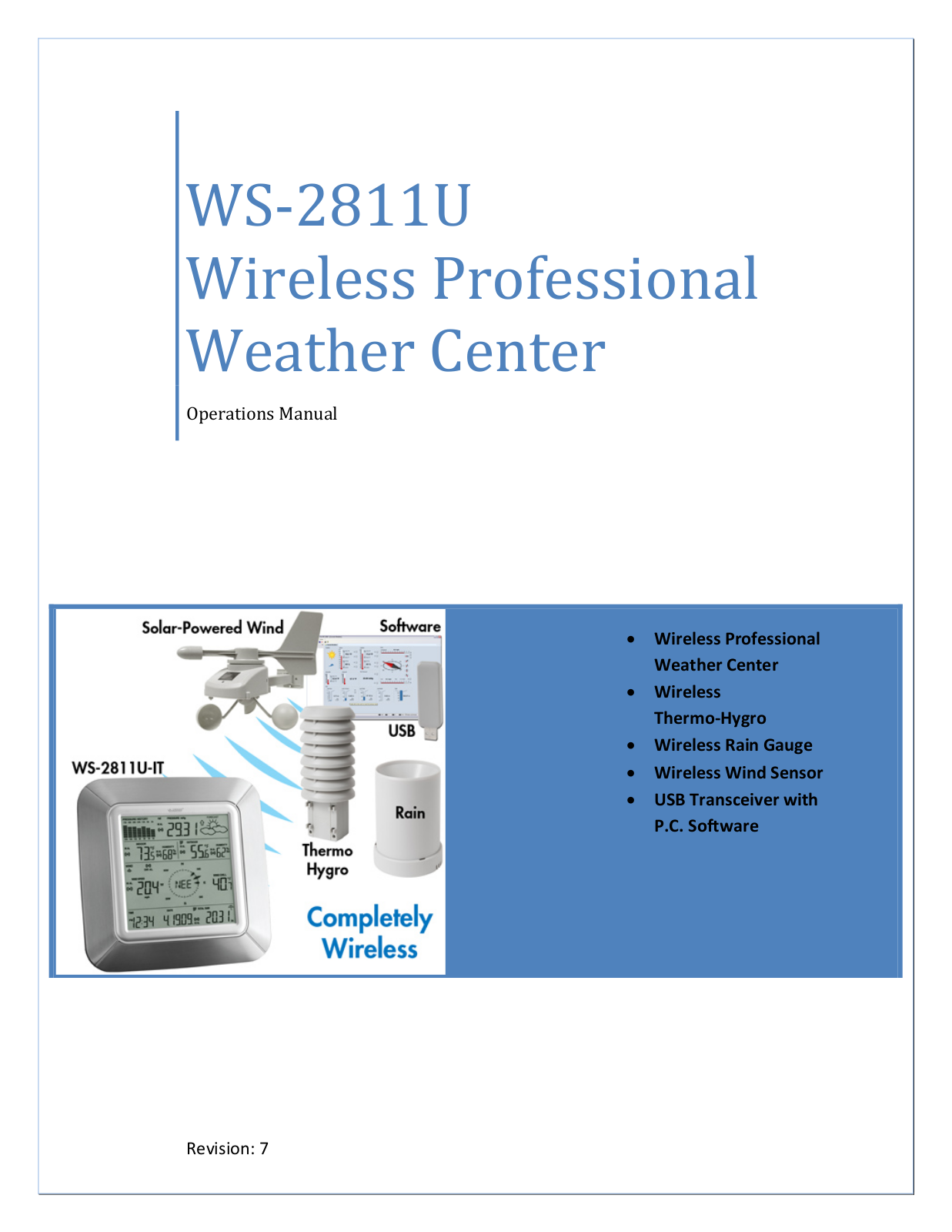 La Crosse Technology WS-2811OAK-IT, WS-2811U-IT, WS-2811BRN-IT User Manual