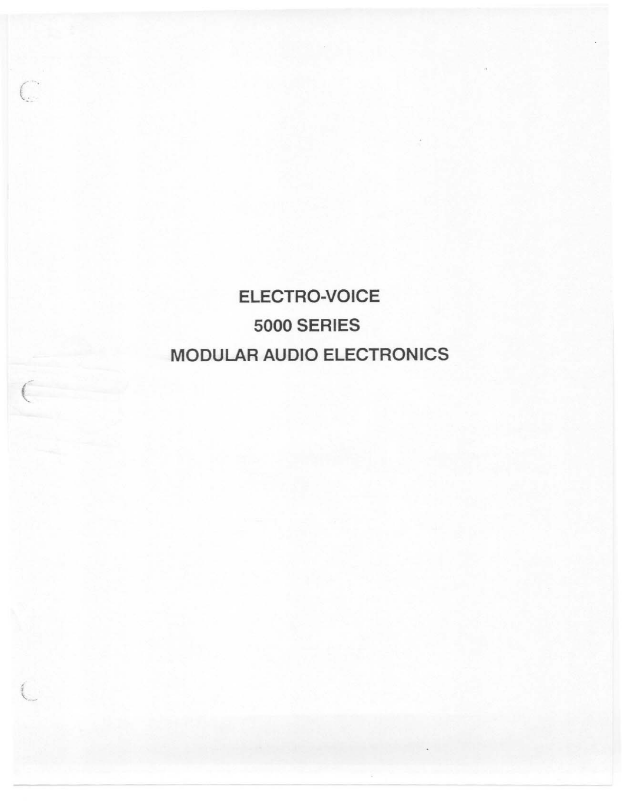 Electro-voice 5000 User Manual