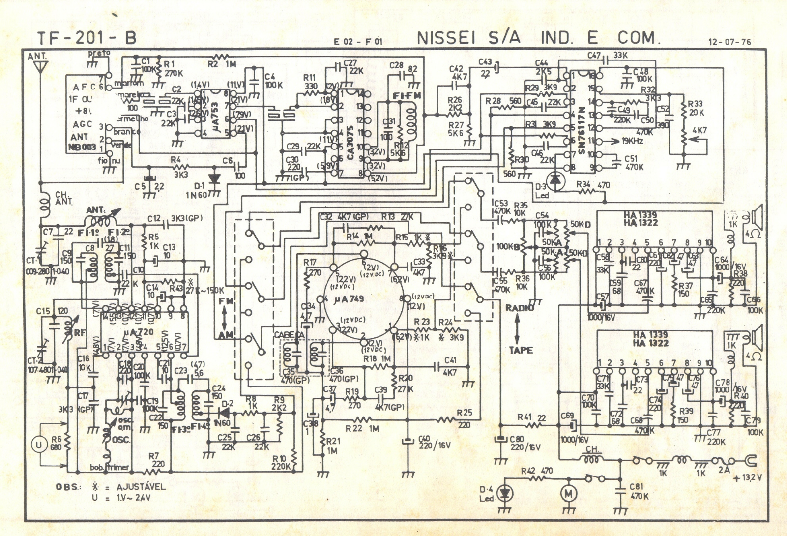 NISSEI TF-201B Schematic