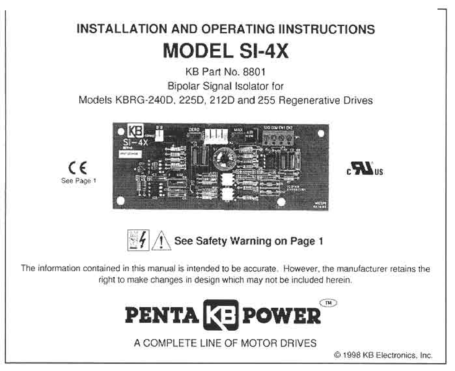 Kb Electronics SI-4X User Manual