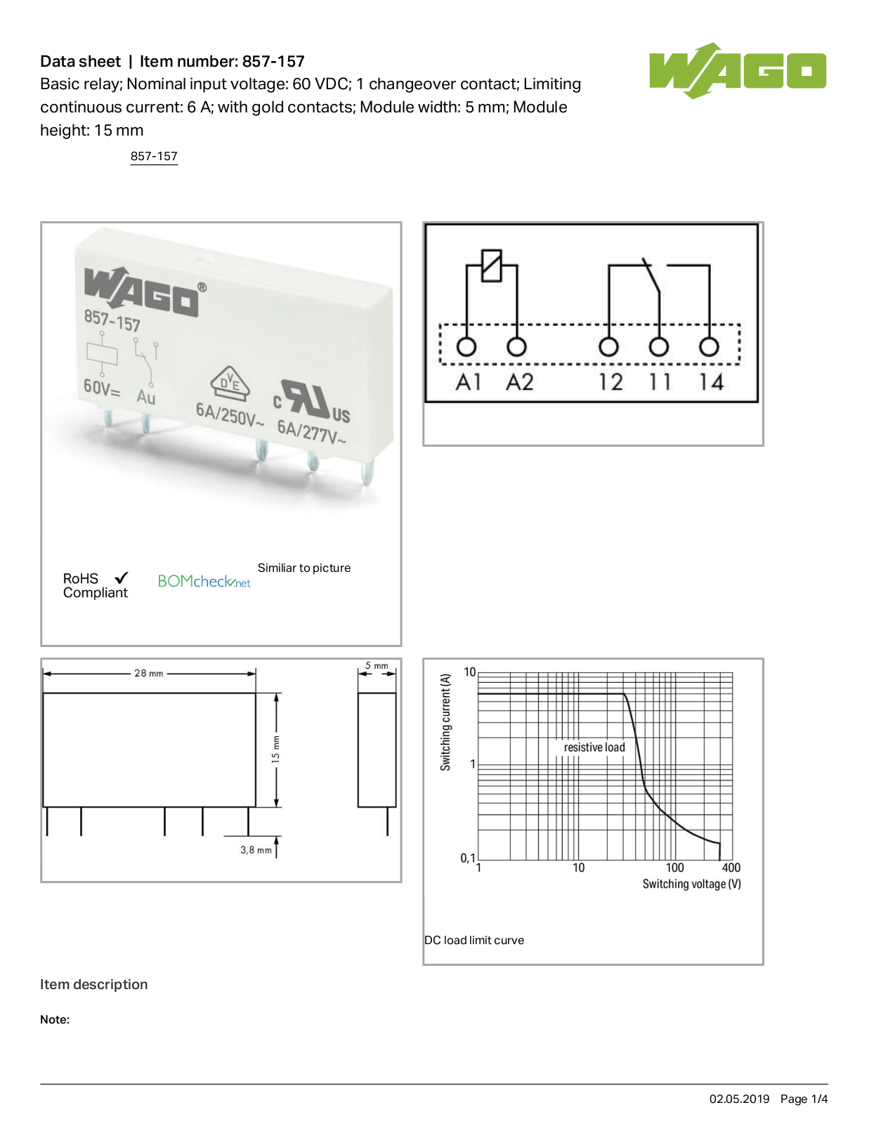 Wago 857-157 Data Sheet