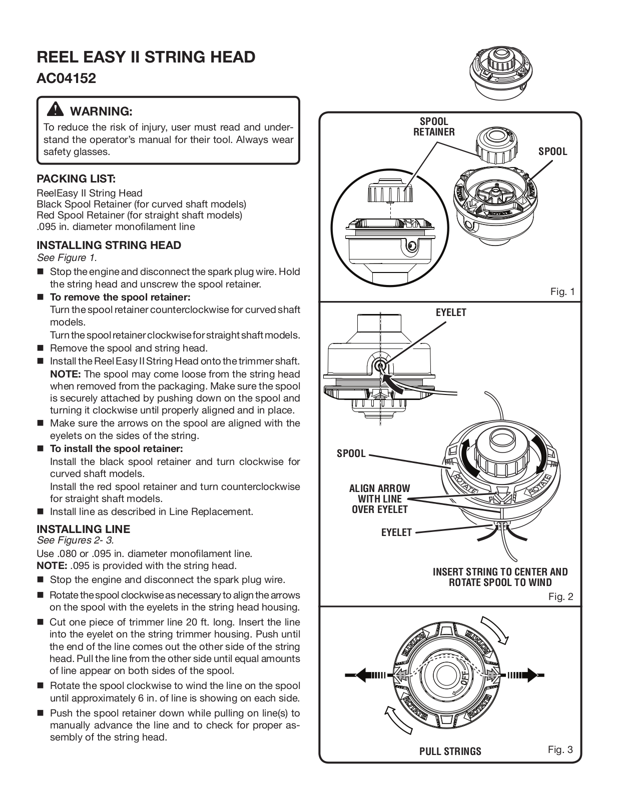 Ryobi AC04152 Owner's Manual