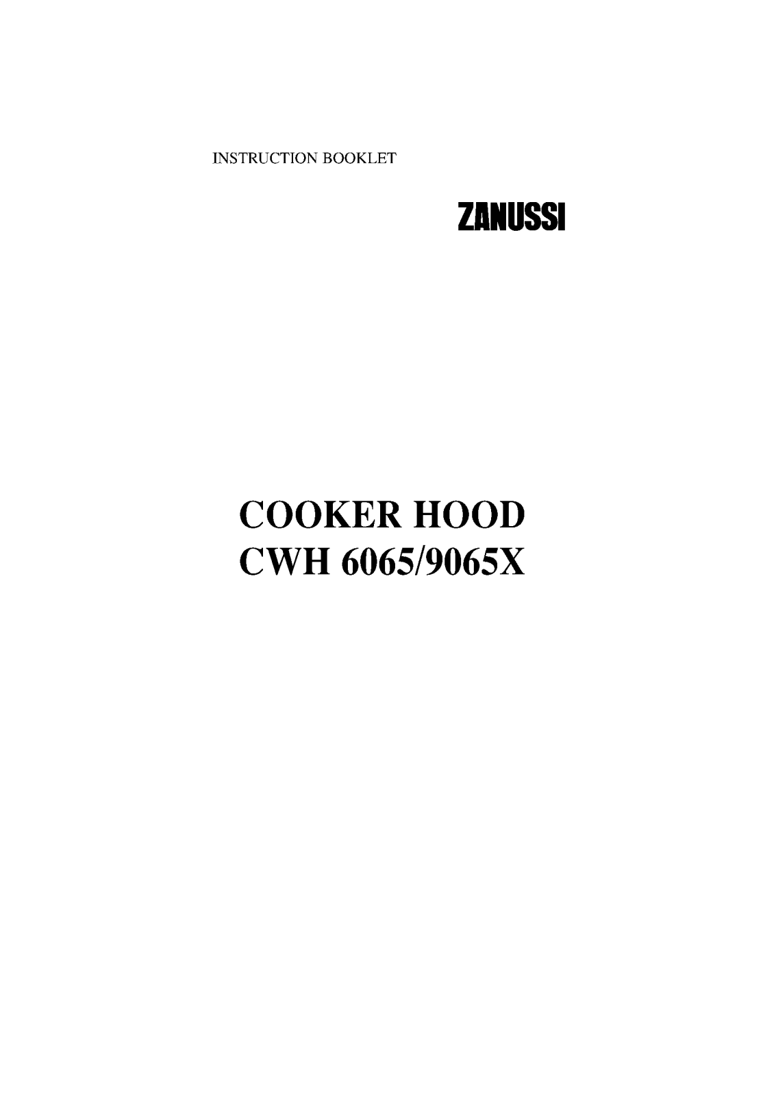 Zanussi CWH 6065-9065X User Manual