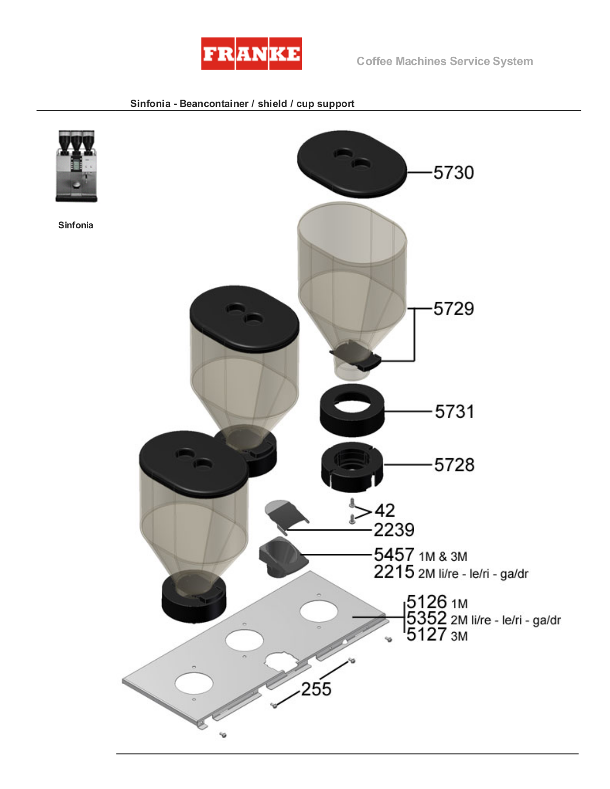 Franke SINFONIA Parts Manual