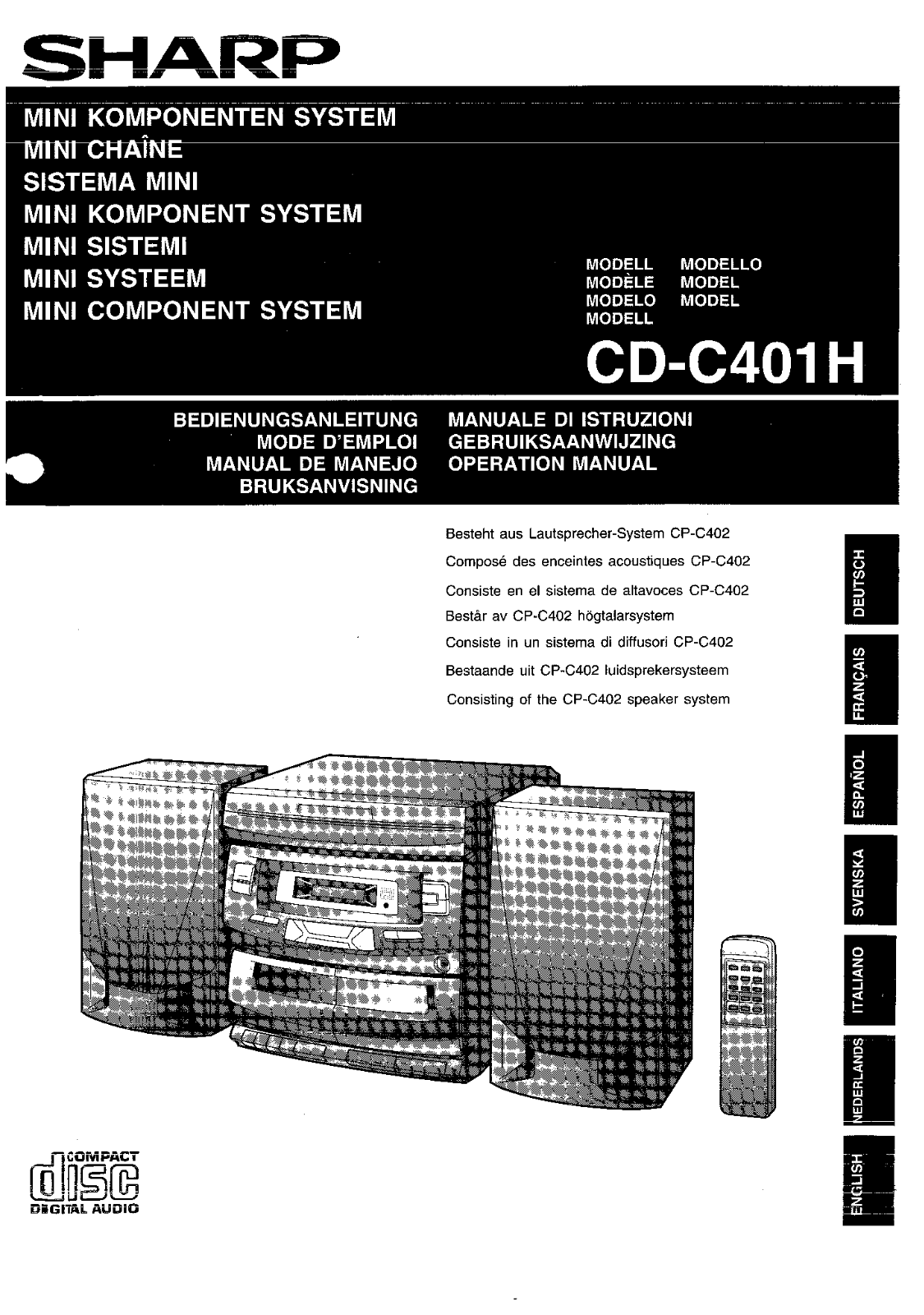 Sharp CD-C401H User Manual