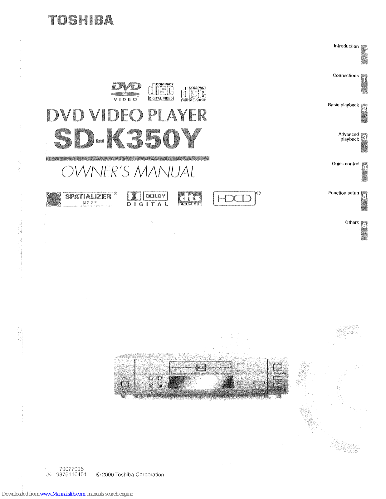 Toshiba SD-K350Y Owner's Manual