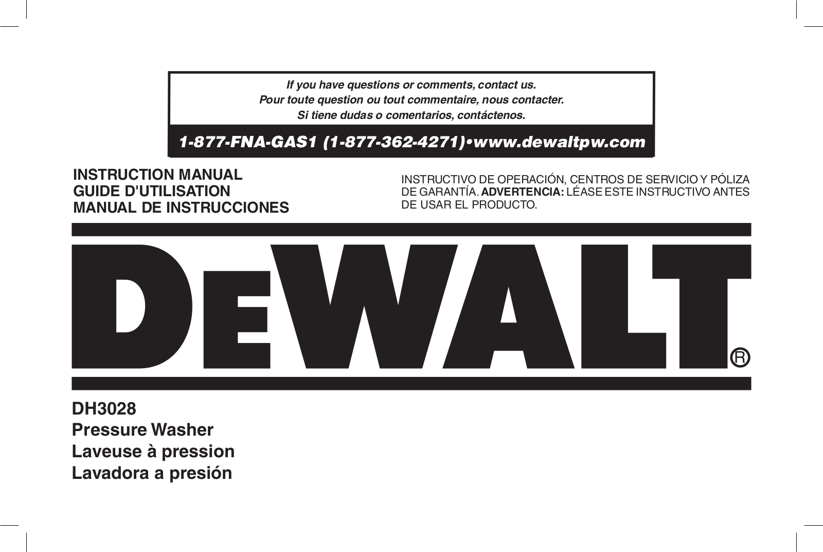 DeWalt 7103629, DH3028 User Manual