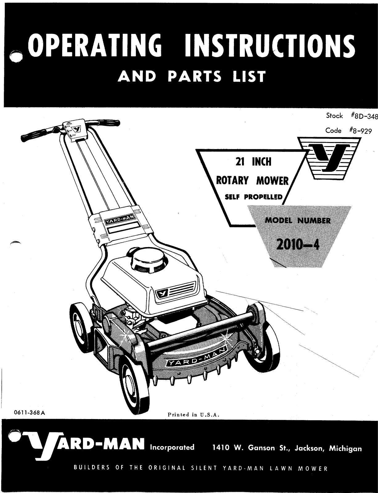 yard-man 2010-4 operators Manual