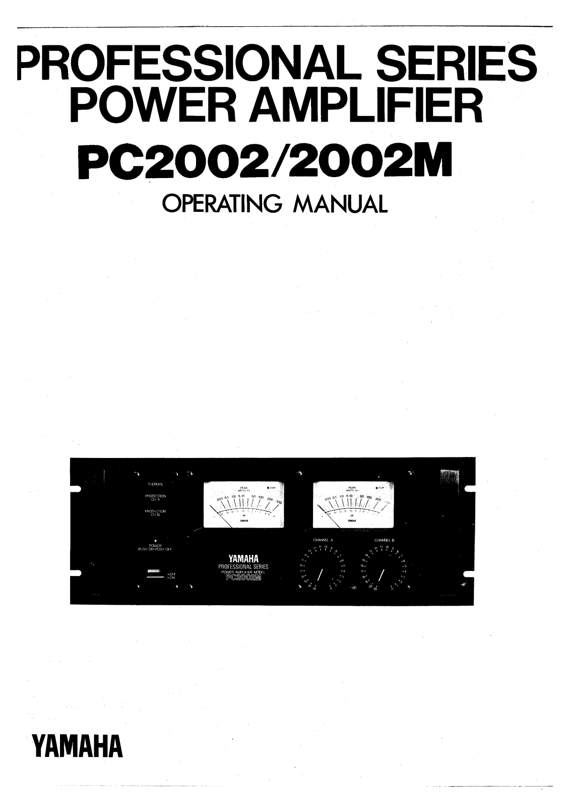 Yamaha PC-2002, PC-2002-M Owners manual