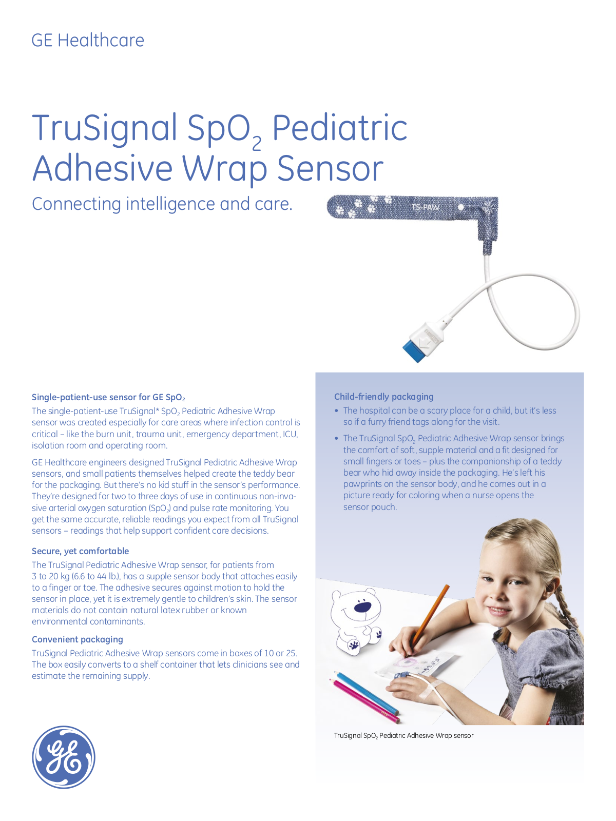 GE Healthcare TruSignal SpO2	Pediatric Adhesive Wrap	Sensor Brochure