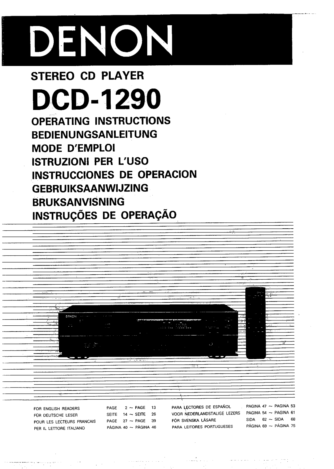 Denon DCD-1290 Owner's Manual