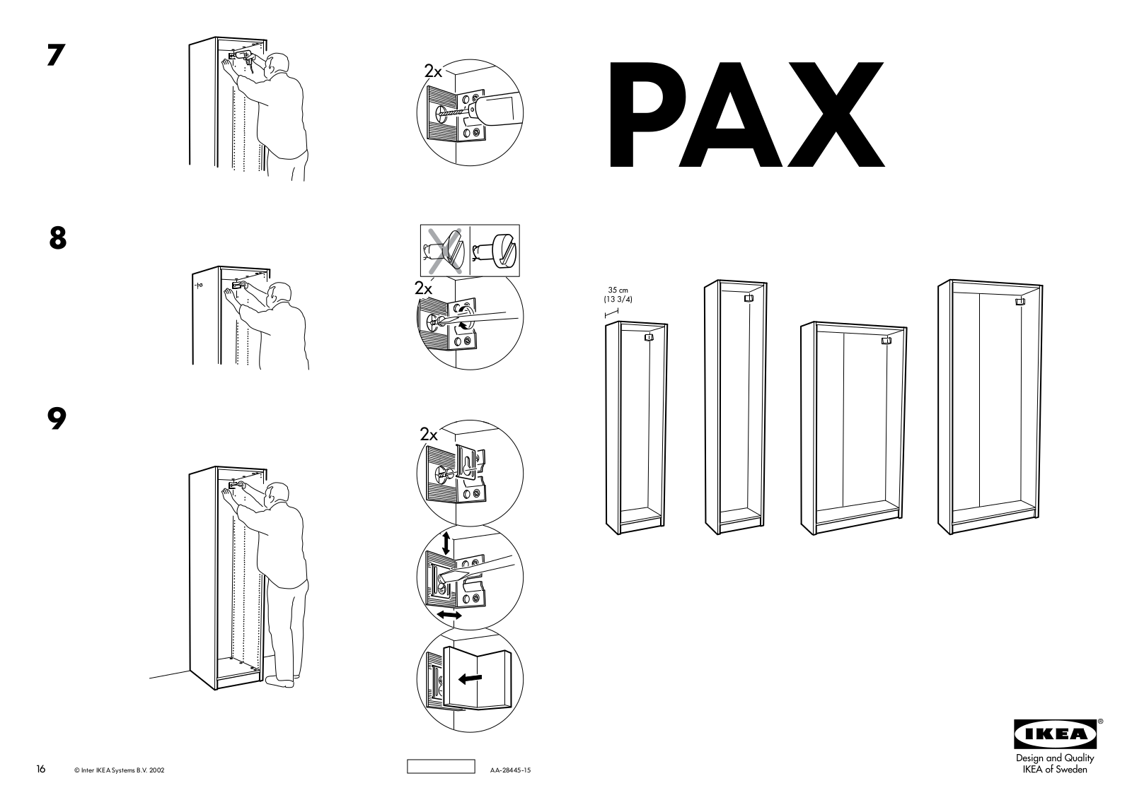 IKEA PAX WARDROBE FRAME 39X14X79 Assembly Instruction