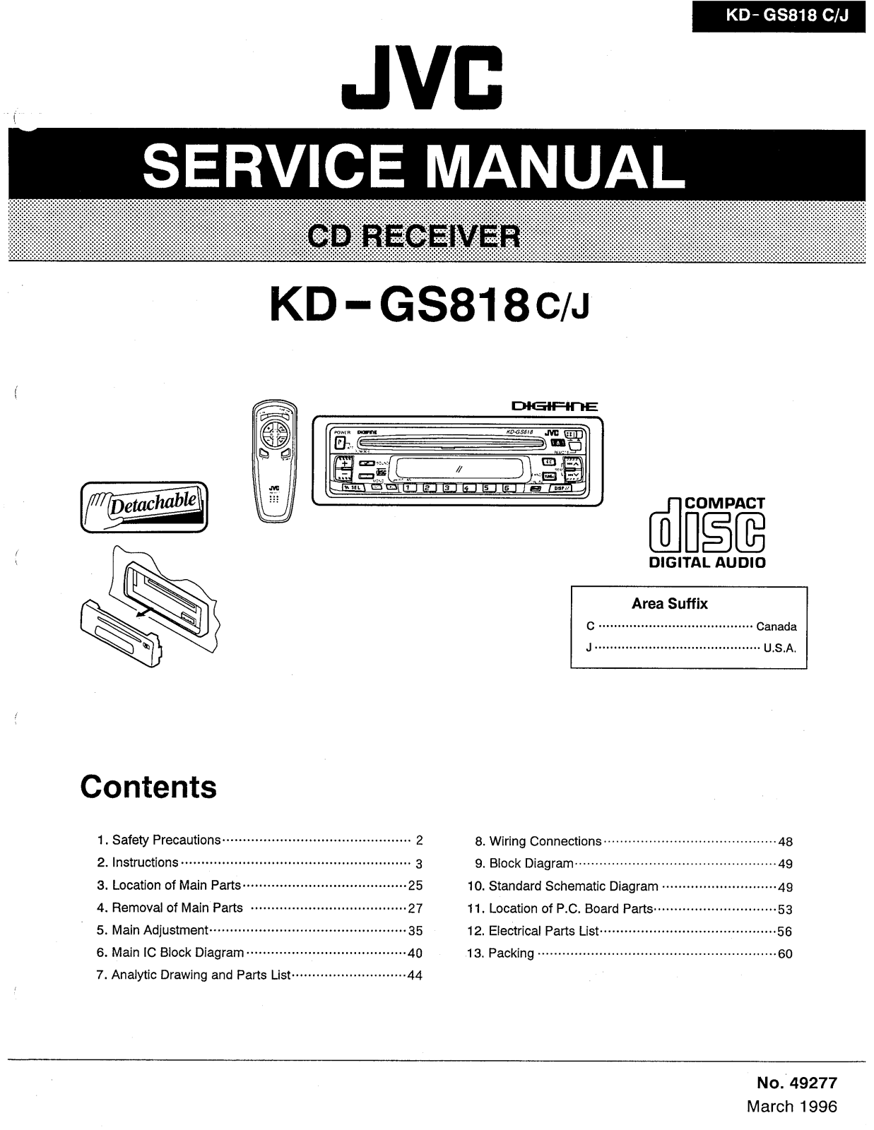 JVC KDGS-818 Service manual