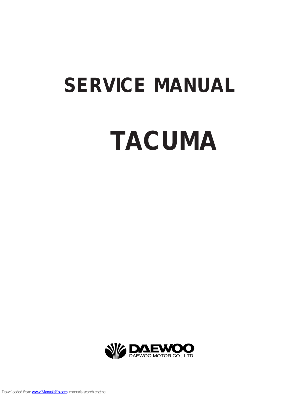 Daewoo Tacuma Service Manual