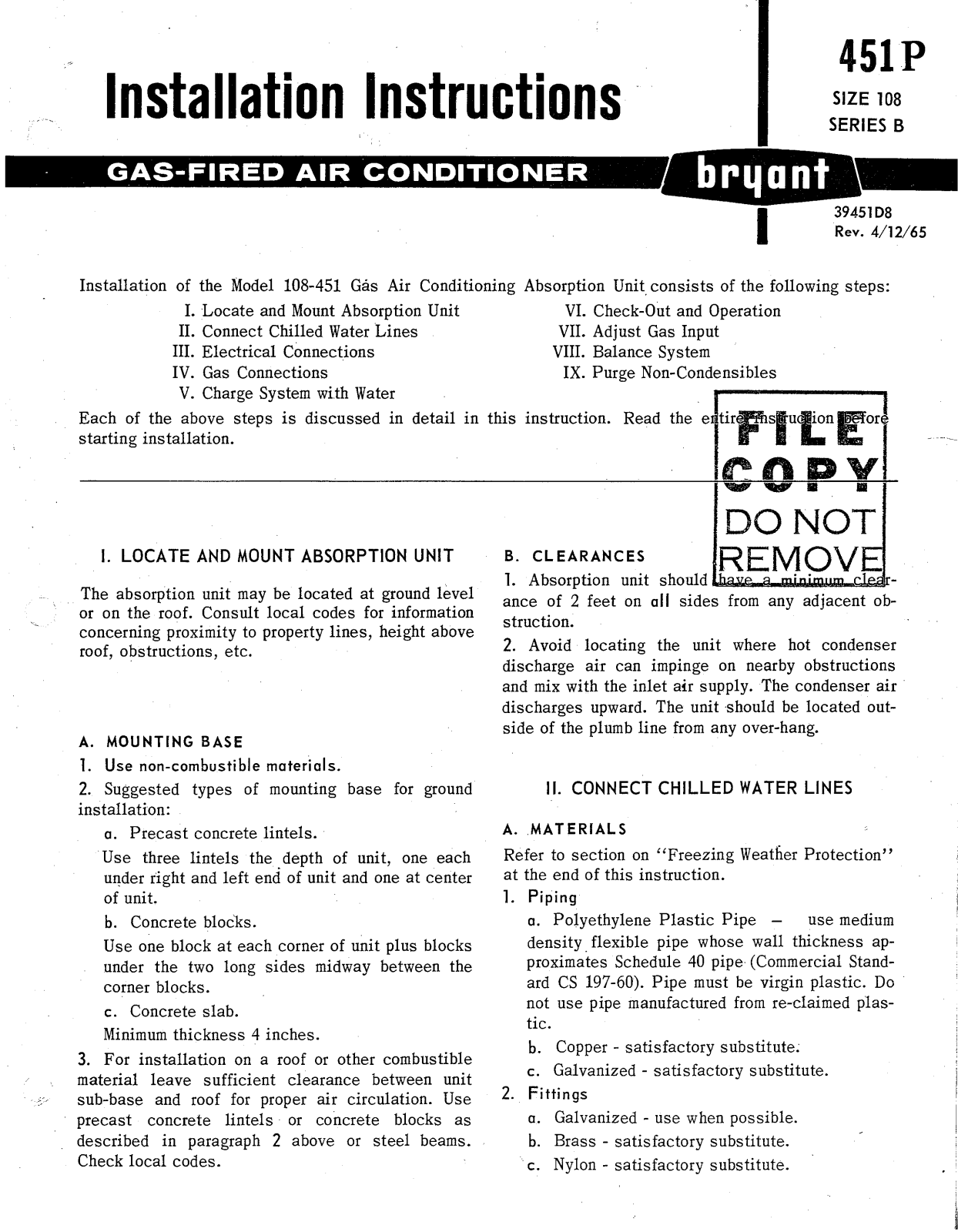 Bryant 451P User Manual