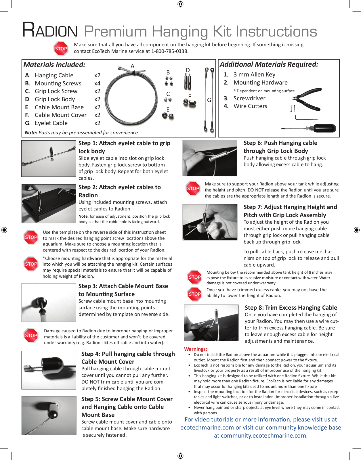 EcoTech Marine Hanging Kit User Manual