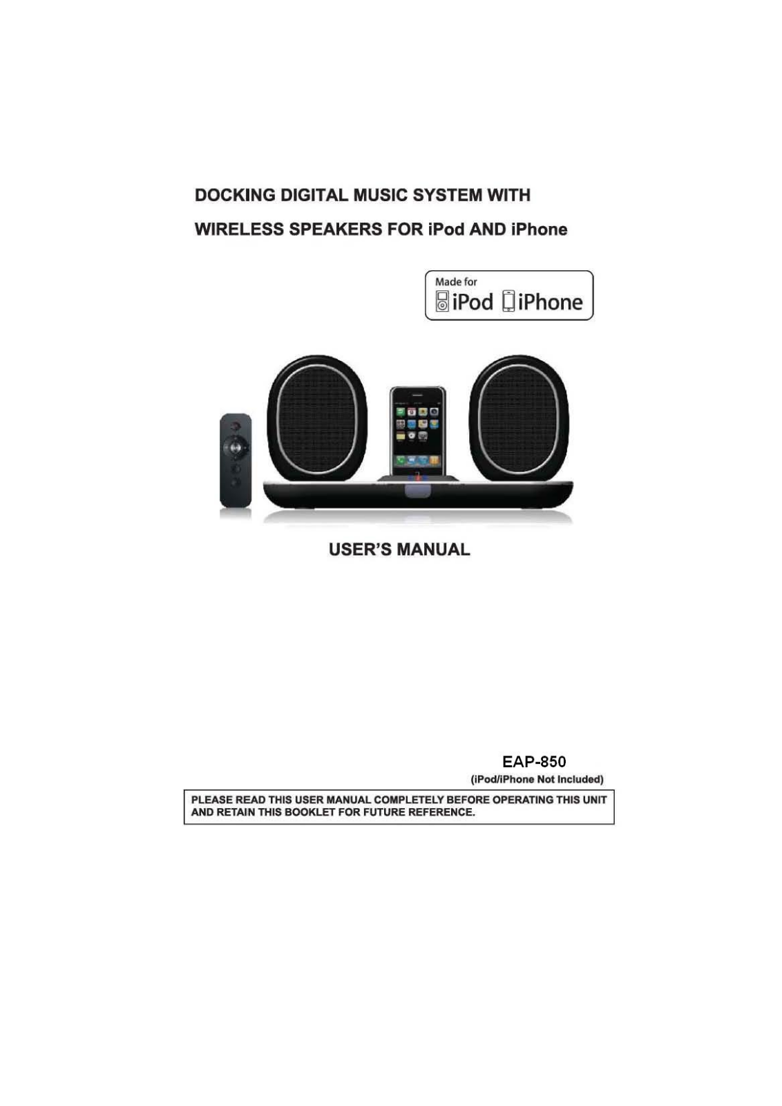 E CORE AUDIO SIWEAP850 User Manual