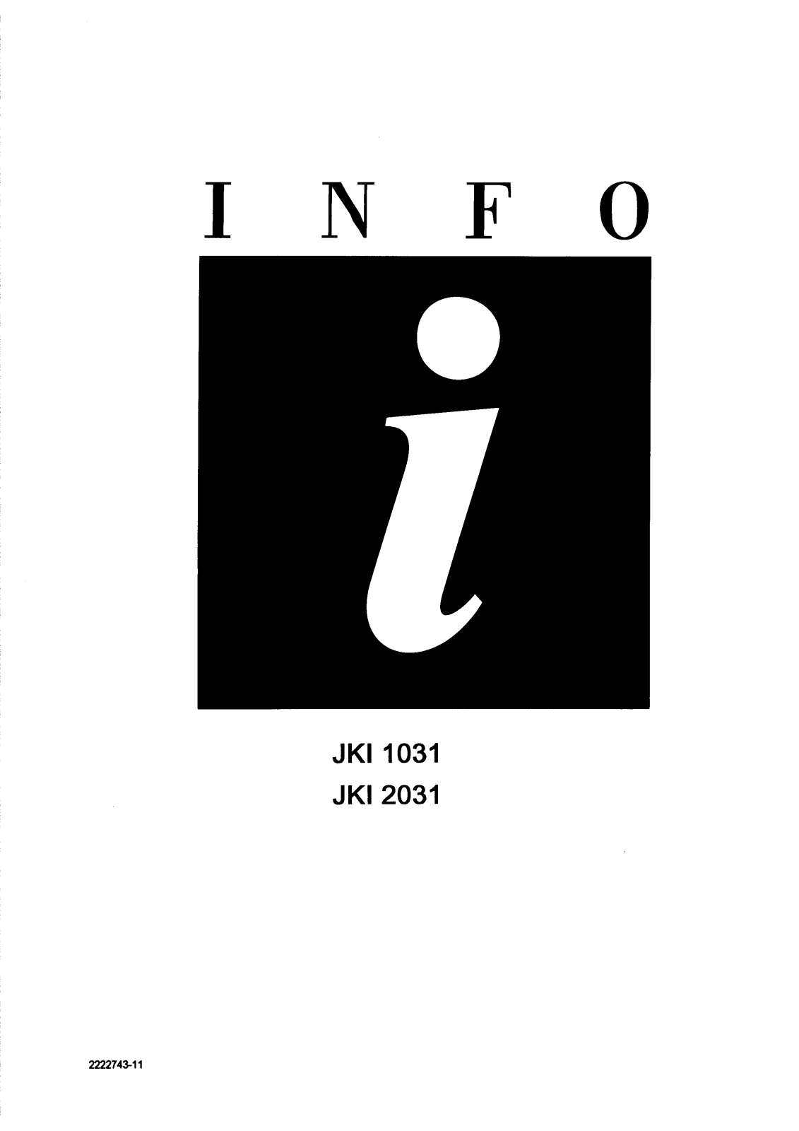 JUNO JKI1031, JKI2031 User Manual