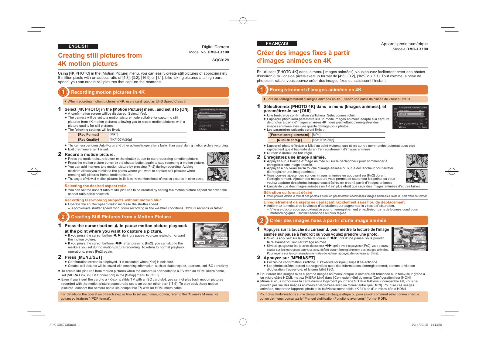 Panasonic dmc-lx100 Operation Manual