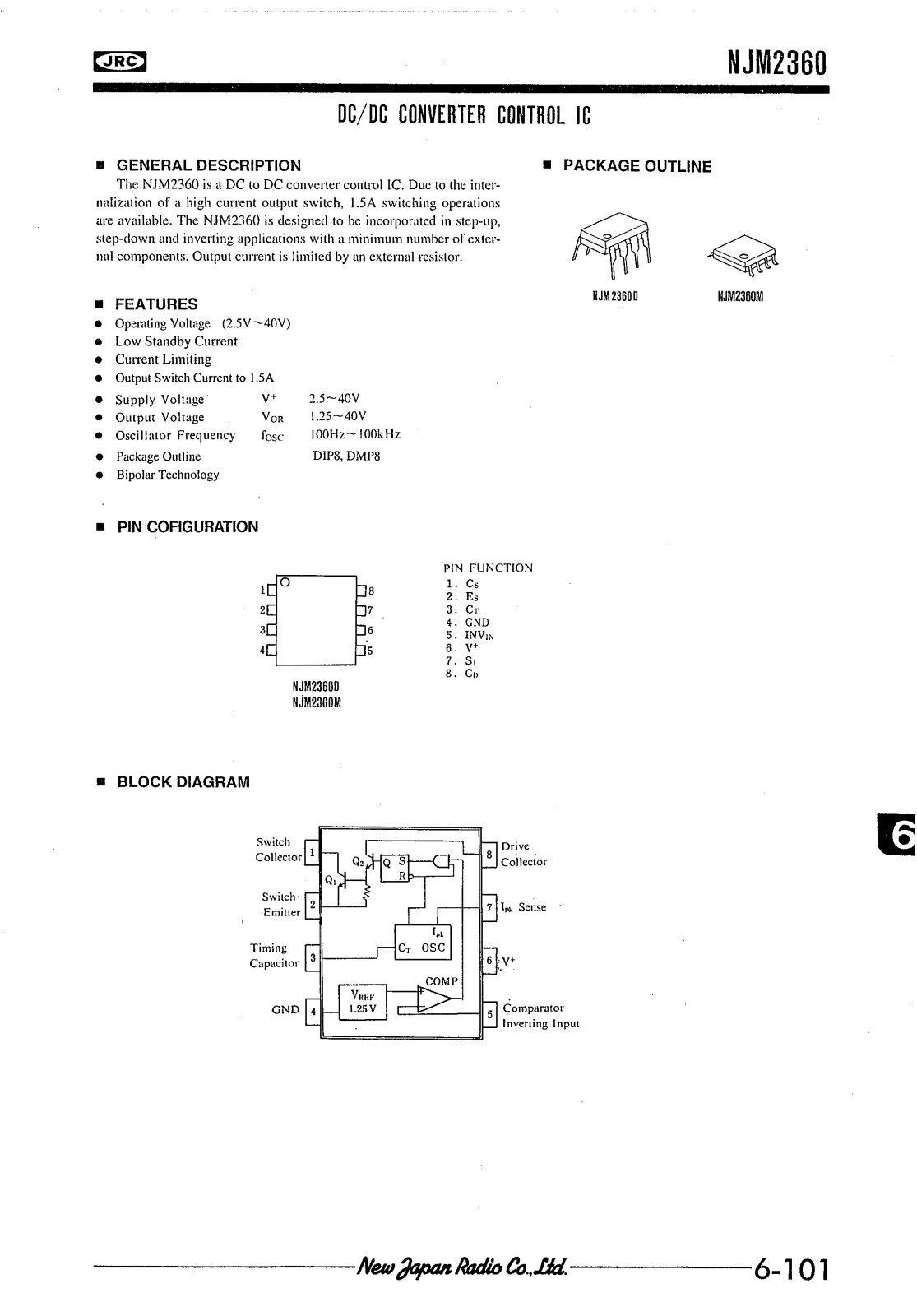 JRC NJM2360D, NJM2360M Datasheet