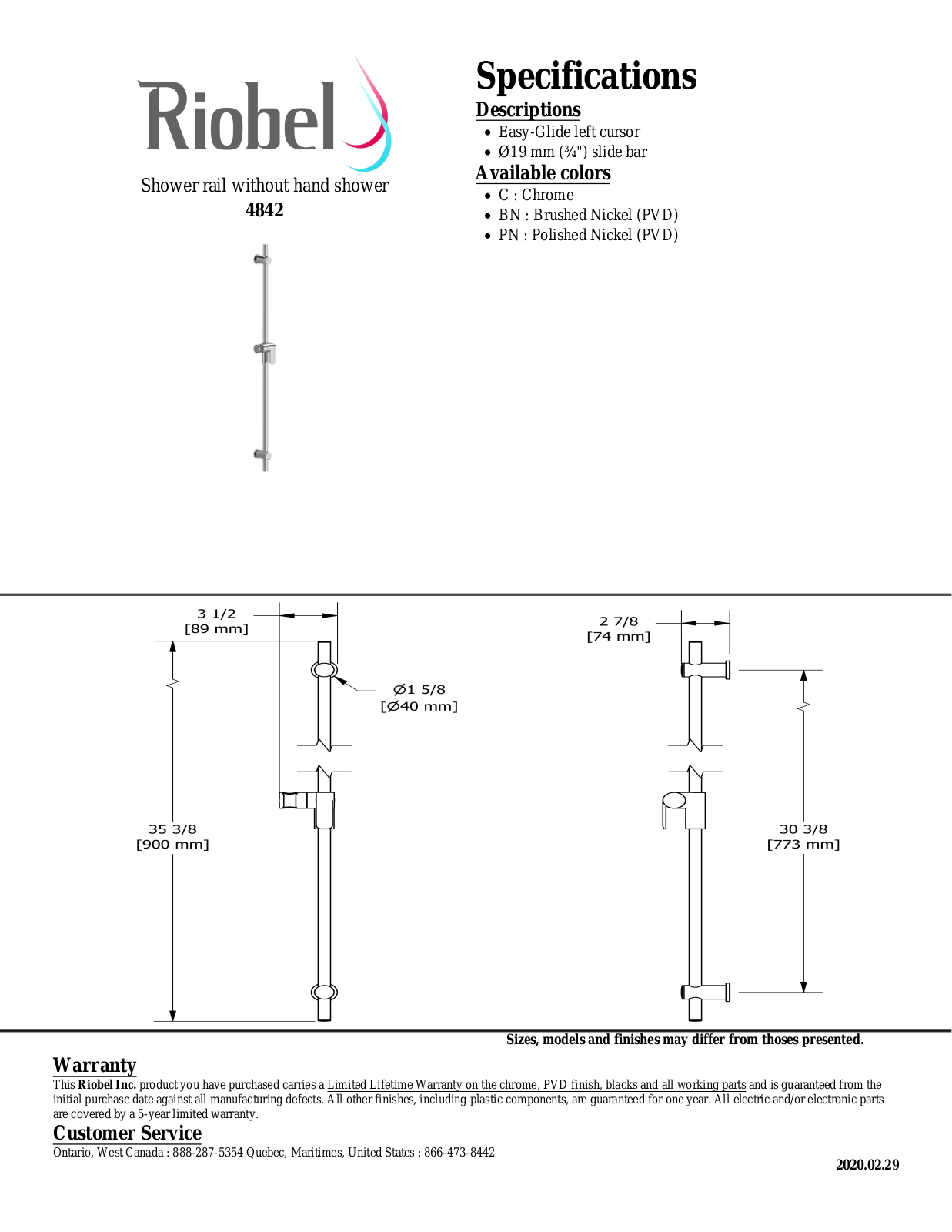 Riobel 4842BN Specifications - ManualMachine.com