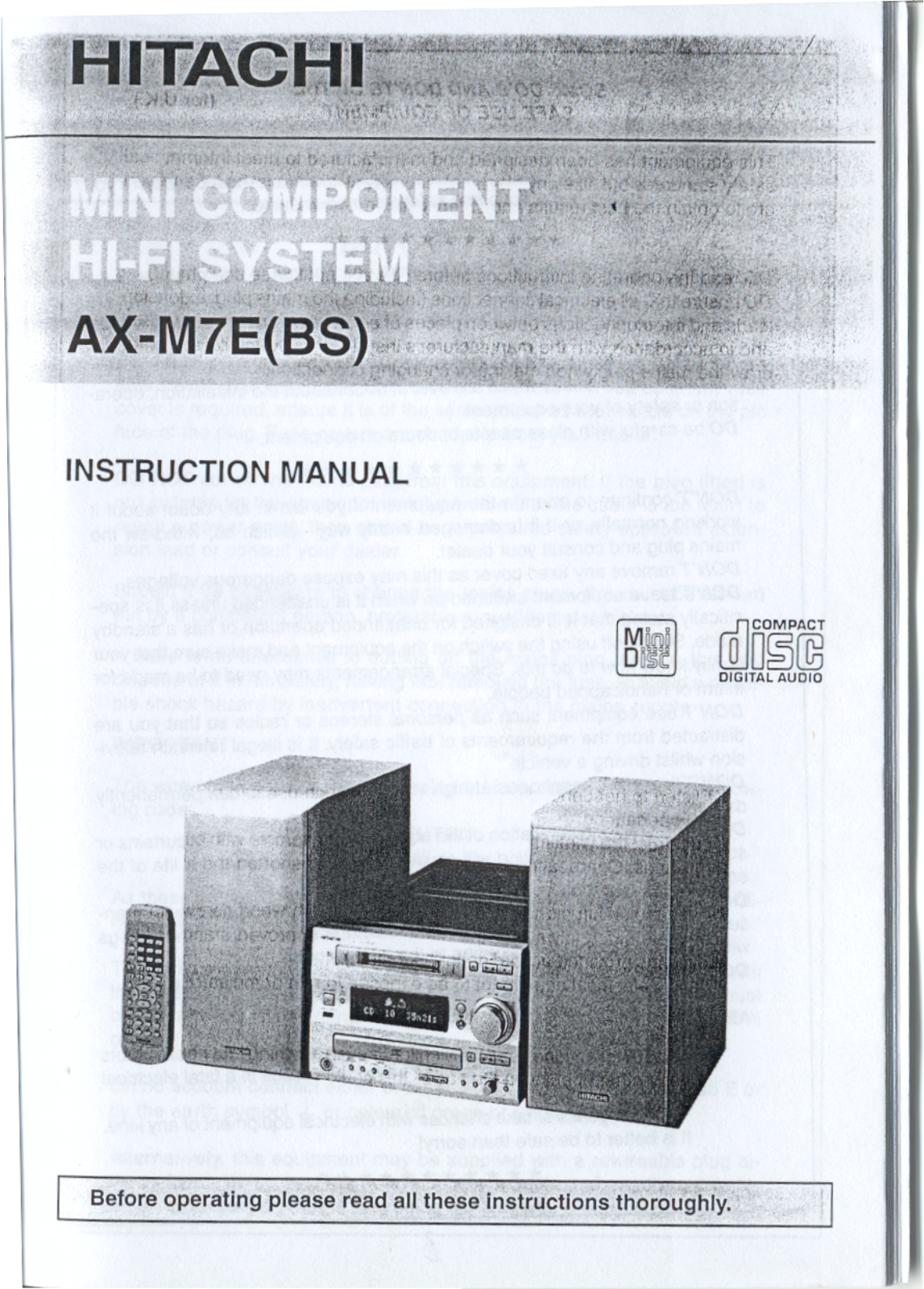 Hitachi AXM7EBS User Manual