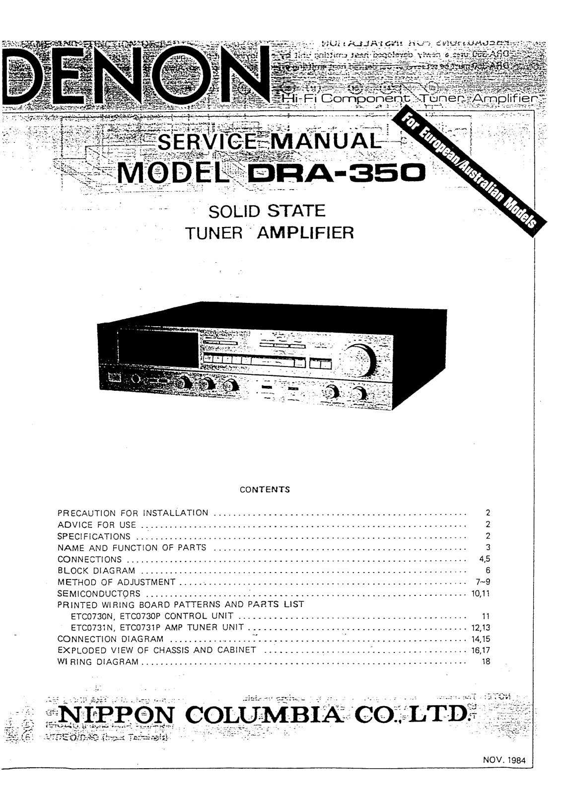 Denon DRA-350 Service Manual