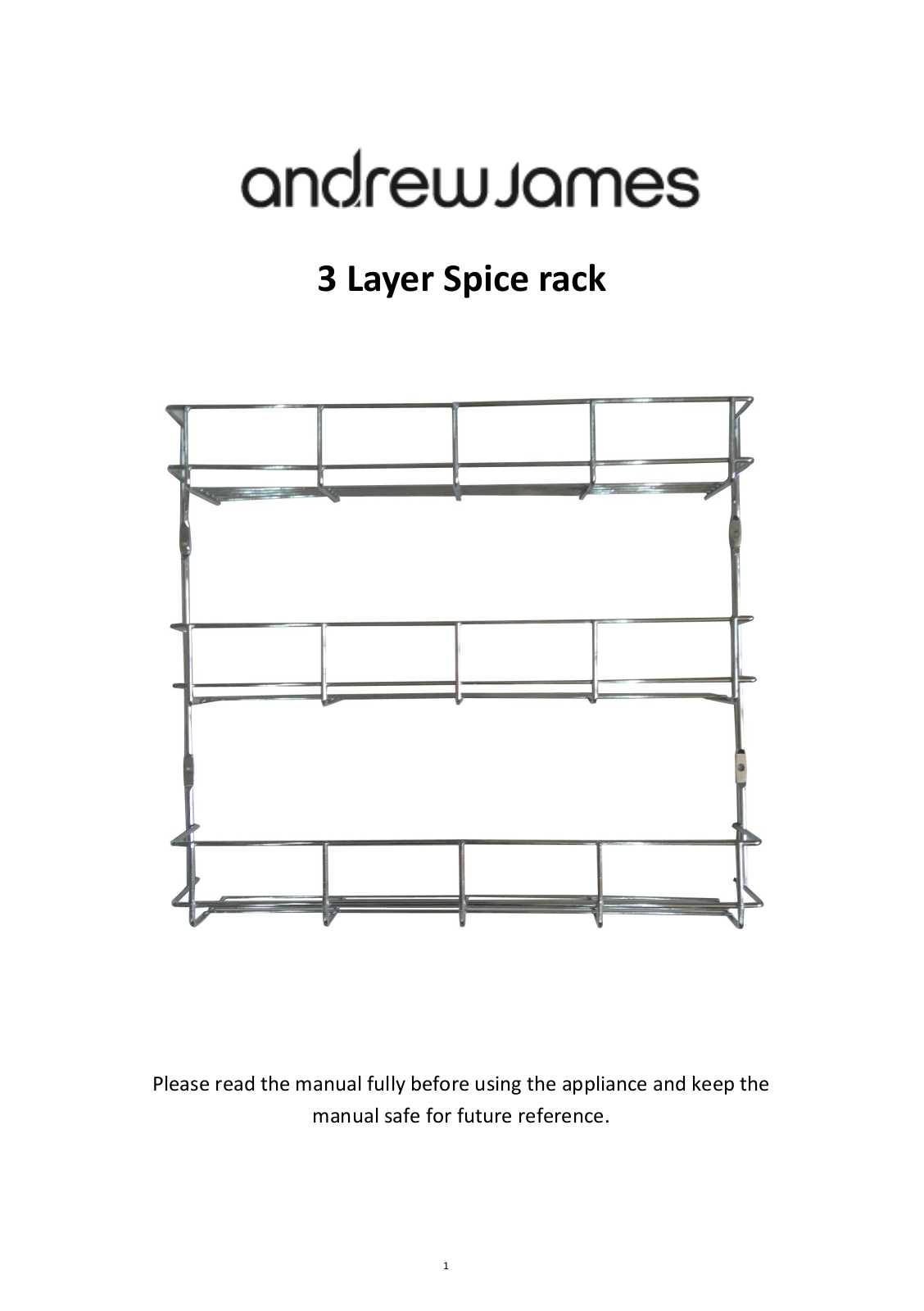 Andrew James 3 Tier Spice Rack User Manual