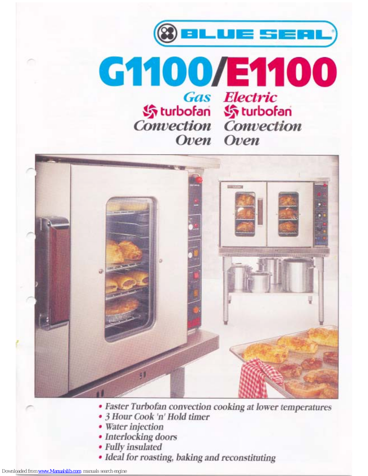 Blue Seal G1100, E100, E1100 Specification Sheet - ManualMachine.com