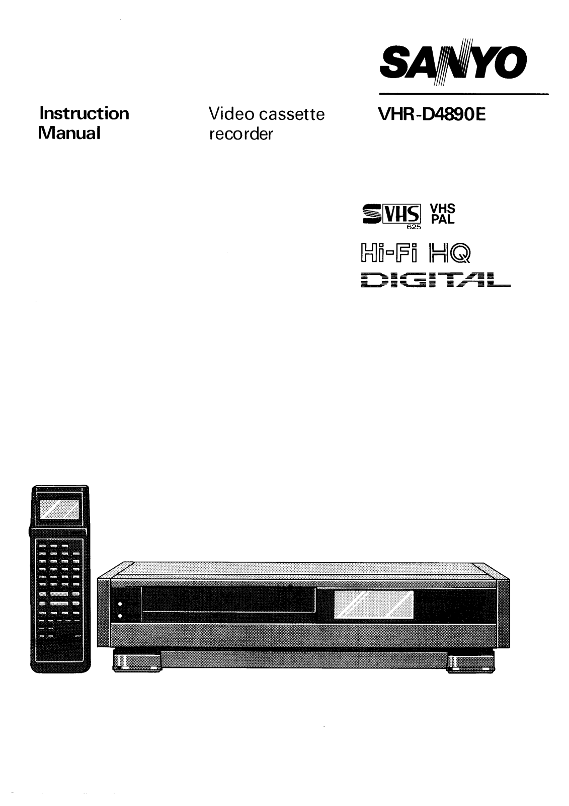 Sanyo VHR-D4890 Instruction Manual