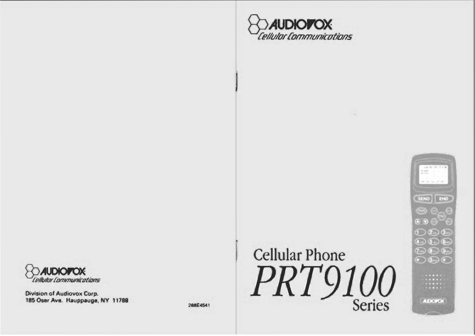 Audiovox PRT-9100 User Manual