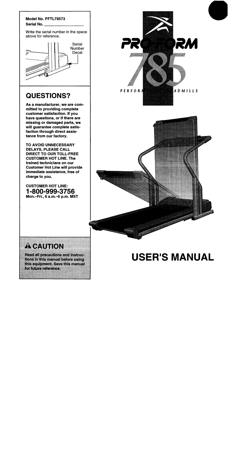 ProForm PFTL78573 User Manual